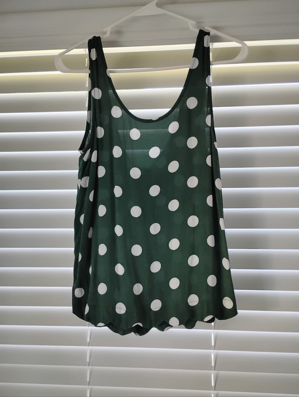 Mittoshop Size Small Green Polka Dot Sleeveless Tank Top